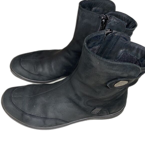 Hartjes XS Ankle Boots Size 8 US Suede Nubuck Zip Booties Rubber Sole Black